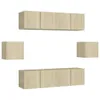 vidaXL 6 tlg. TV Schrank Set Sonoma Eiche Holzwerkstoff - Produktbild-Vorschau 3