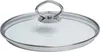 A glass lid with a metal handle for a pot or pan. Produktbild-Vorschau