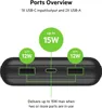 Diagram showing the ports and power output of a power bank. Produktbild-Vorschau
