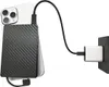 A smartphone is connected to a power bank, which is then plugged into a wall charger. Produktbild-Vorschau