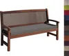 A wooden bench with a gray cushion, shown against a white background. Produktbild-Vorschau