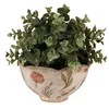 Clayre & Eef Pot de fleurs Ø 16x9 cm Beige Rose Céramique Voir les images du produit 2