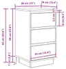 vidaXL Comodino con luci LED bianco 38x34x65 cm Anteprima dell’immagine prodotto 8