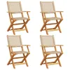 Gartenstühle 4 Stk. Klappbar Beige Poly Rattan & Massivholz Produktbild-Vorschau 1