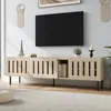 Merax Meuble TV minimaliste avec 3 portes et 4 Voir les images du produit 5
