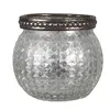 Clayre & Eef Teelichthalter Ø 7x6 cm Silberfarbig Glas Produktbild-Vorschau 1
