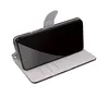 A smartphone in an open flip case, shown from a slightly elevated angle against a white background. Produktbild-Vorschau