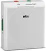 A white Braun alarm clock is shown against a white background. Voir les images du produit