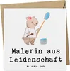 Mr. & Mrs. Panda Grußkarte Malerin Leidenschaft - Weiß - Produktbild-Vorschau 1