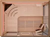 Top-down view of an empty infrared sauna cabin. Produktbild-Vorschau
