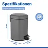 WENKO Müll Eimer 5 L LEMAN Abfall Tret Kosmetik Müll Eimer Produktbild-Vorschau 4