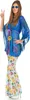 Hippie-Damenkostüm Flower-Power blau-bunt - M / L Produktbild-Vorschau 2