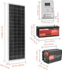 Kit solar VEVOR de 200W y 12V, completo: 2 paneles solares Vista previa de la imagen del producto 8