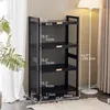 FCH Küchenregale, 4-stöckiger Schrank, mit Türen, Schwarz, Produktbild-Vorschau 2