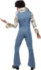 A person wearing a 70s-style disco costume, viewed from the back. Produktbild-Vorschau