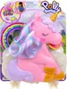 The image shows the packaging of a Polly Pocket unicorn playset, with the unicorn toy prominently displayed. Produktbild-Vorschau