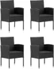 vidaXL 5 tlg. Garten Essgruppe Poly Rattan Schwarz - Produktbild-Vorschau 4