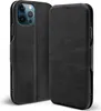 A black flip case for an iPhone is shown from two angles against a white background. Náhľad obrázku produktu