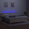 Boxspringbett mit Matratze & LED Creme 180x200 cm Stoff Produktbild-Vorschau 3