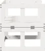 A white wooden garden bench shown from the front. Náhled obrázku produktu