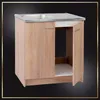 A kitchen cabinet with a sink and faucet, presented against a dark background with a decorative border. Produktbild-Vorschau