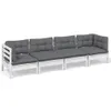 4-tlg. Garten-Lounge-Set mit Kissen Kiefer Massivholz Produktbild-Vorschau 1