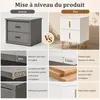 Petit Table de Chevet, Appoint avec 2 Tiroirs, Structure en Voir les images du produit 6
