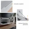 Collage of images showing a white, high-gloss TV cabinet with details of its features. Anteprima dell’immagine prodotto
