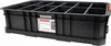 A black plastic storage box with multiple compartments. Produktbild-Vorschau