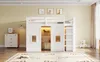 Lit mezzanine 90 x 200 cm en pin massif et MDF avec armoire Voir les images du produit 16