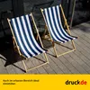 Chaise longue - rayures larges - bleu foncé - pliable - en Voir les images du produit 5