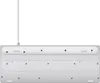 The underside of a white keyboard is shown against a white background. Produktbild-Vorschau