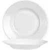 Two white plates are shown against a white background. One plate is shown from a top-down perspective, and the other is shown from a side profile, slightly in front of the first. Anteprima dell’immagine prodotto