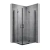 SONNI Cabina doccia nera 100x120x195cm porta a battente Anteprima dell’immagine prodotto 4