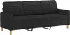 vidaXL Canapé 3 places noir 180 cm Tissu Voir les images du produit 1