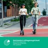 Two people riding electric scooters on a red-marked bike lane. Produktbild-Vorschau