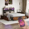 Opbergbed 180x200 cm, bed met opbergruimte, 4 lades, Productafbeelding-voorbeeld 2