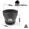 BigDean 3 Stück Blumentopf mit Untersetzer rund ø40 cm in Produktbild-Vorschau 3