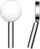 Two views of a modern, sleek, silver shower head on a white background. Náhľad obrázku produktu