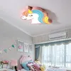 A child's bedroom with a unicorn-shaped ceiling light. Produktbild-Vorschau