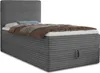 A studio shot of a single bed with a headboard and storage drawer. Produktbild-Vorschau