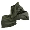 A green fabric bag is shown against a white background, with its zipper partially open. Produktbild-Vorschau