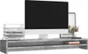 vidaXL Stojan na monitor Concrete Grey 100x24x13 cm Dřevěný Náhled obrázku produktu 3