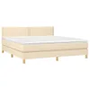 Boxspringbett mit Matratze & LED Creme 180x200 cm Stoff Produktbild-Vorschau 4