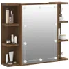 vidaXL Armoire de toilette avec LED brun imitation chêne Voir les images du produit 4