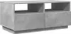 A grey concrete-effect TV stand with two drawers and two open shelves. Náhled obrázku produktu