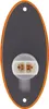 The back of an oval-shaped orange side marker light with a gray gasket and a white electrical connector. Podgląd zdjęcia produktu