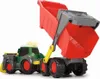 A toy tractor with a trailer is shown against a white background. Produktbild-Vorschau
