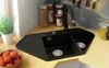 PRIMAGRAN Eckspüle Alles Schwarz 90x50cm, Granitspüle 1,5 Produktbild-Vorschau 7