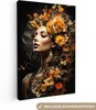 MuchoWow® - Leinwandbilder - Frau - Porträt - Blumen - Produktbild-Vorschau 1